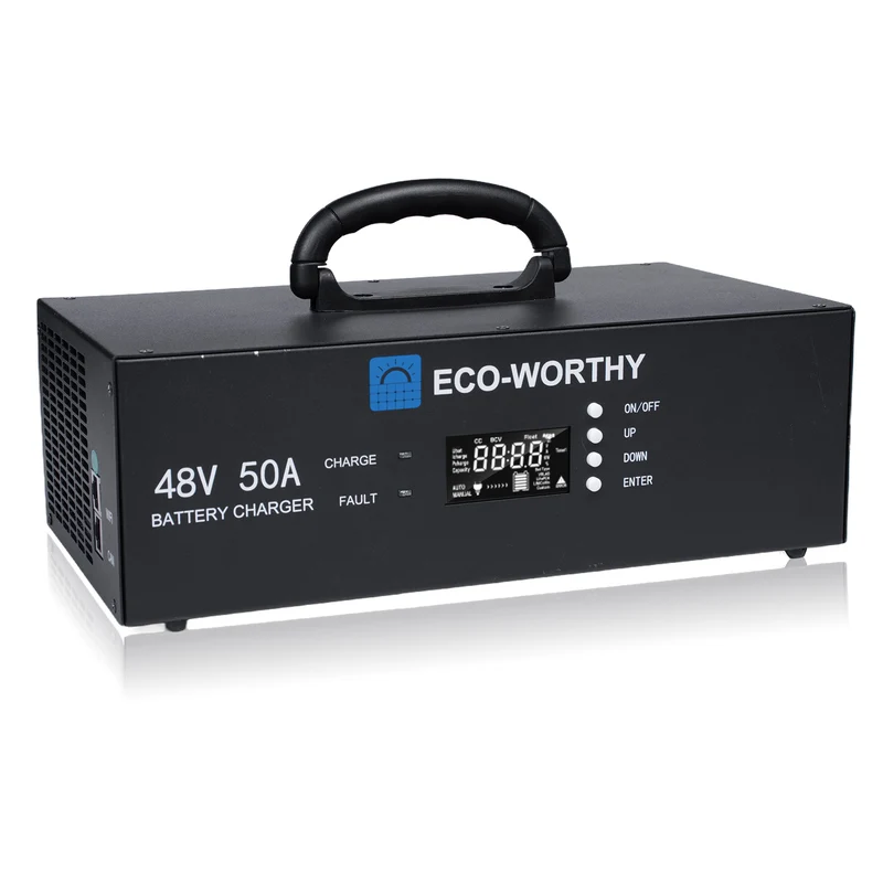 Caricabatterie al litio da 48V – Corrente regolabile da 0 a 50A, ingresso da 90 a 260V | Eco-Worthy