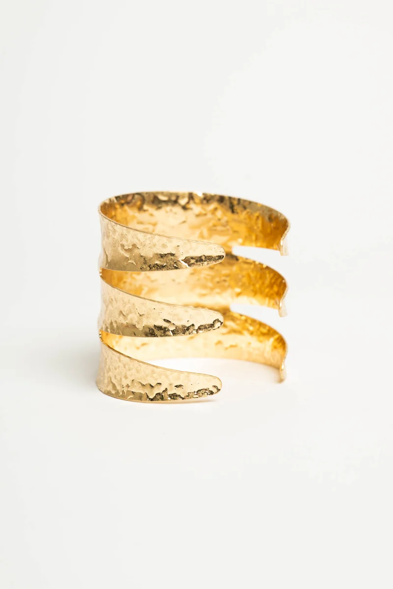 Bracciale rigido effetto tre fasce oro