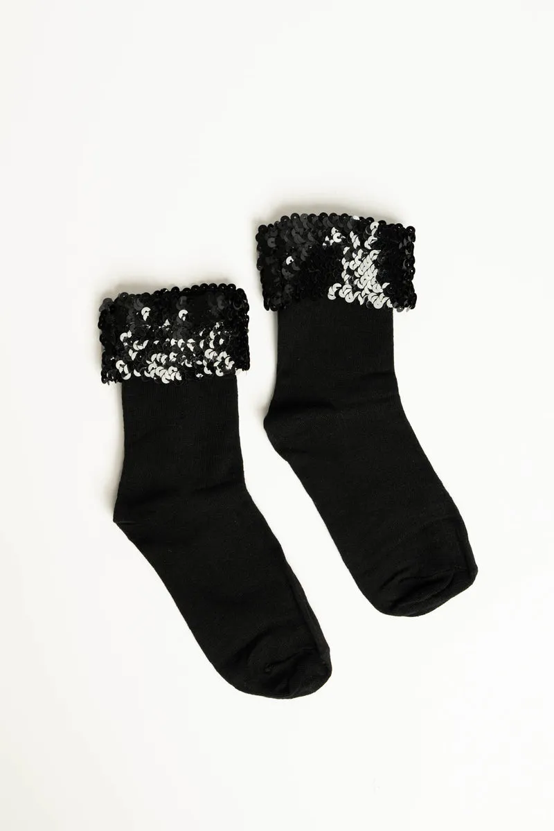 Calzini neri con paillettes