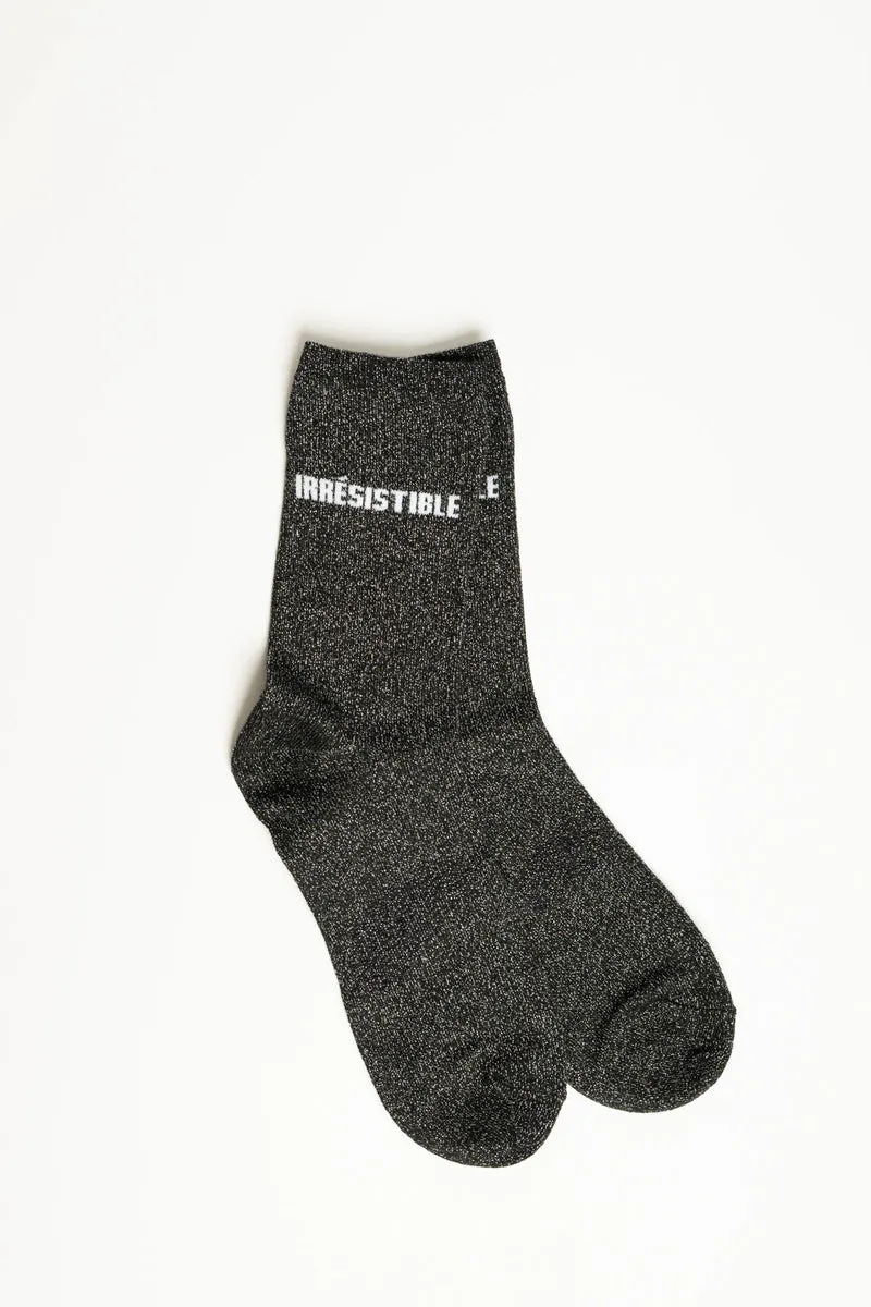 Calzini Irrésistible in maglia lurex nera