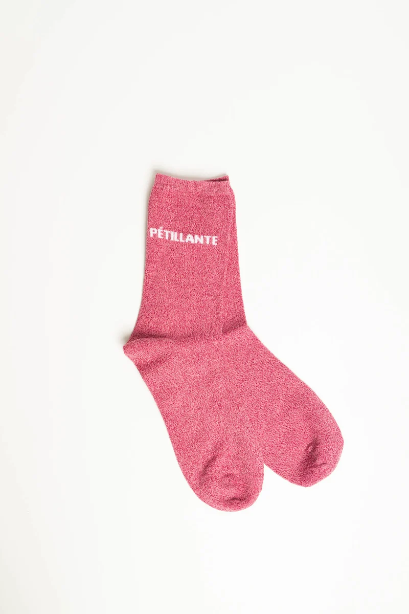 Calzini Pétillante in maglia lurex fucsia