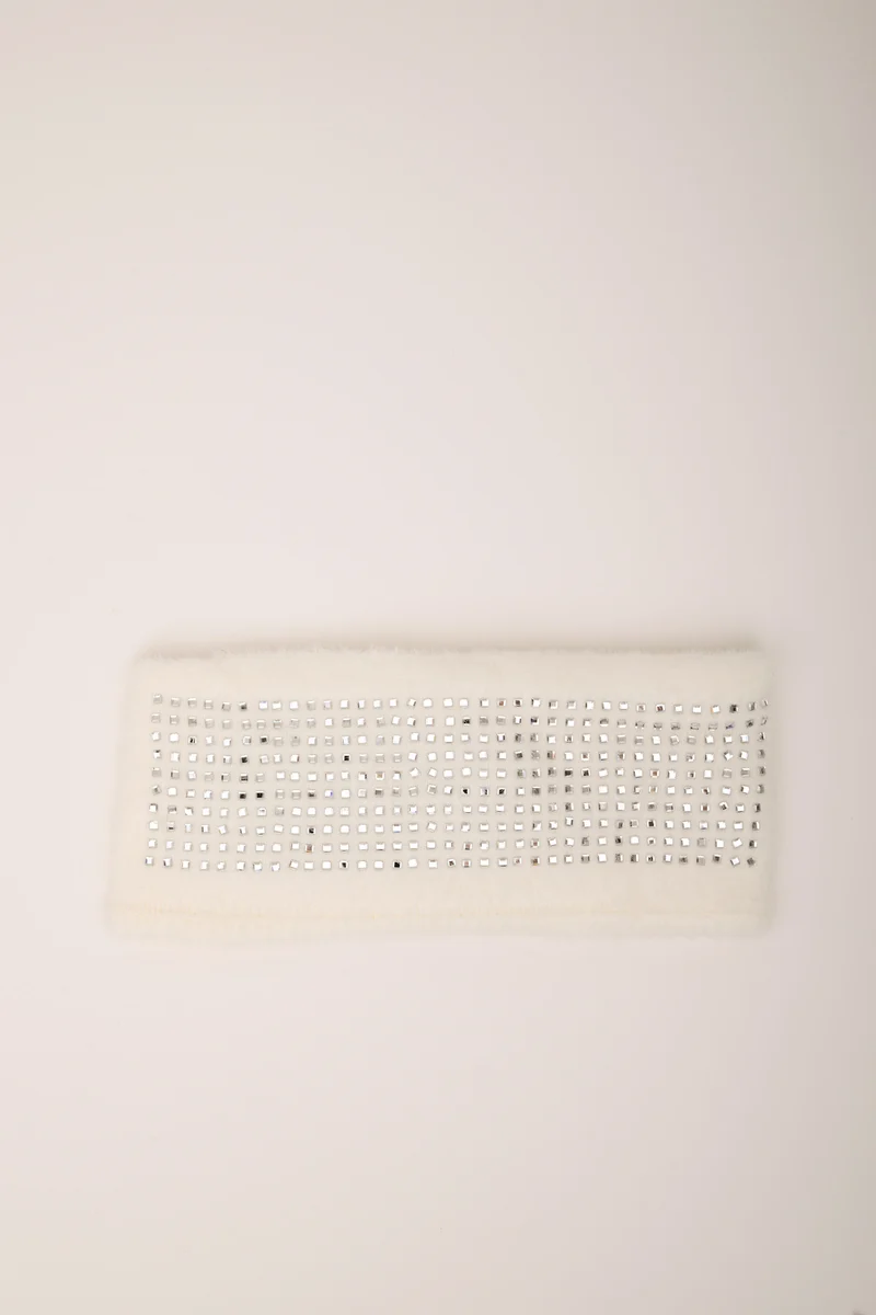 Fascia bianca con strass