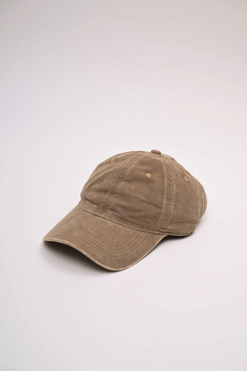 Cappello da baseball in velluto a coste fango