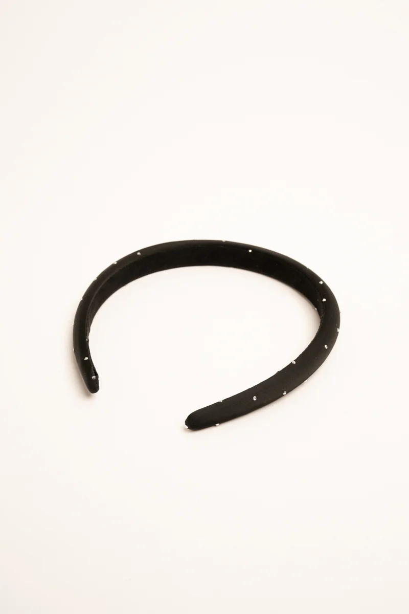 Cerchietto nero con decorazione strass