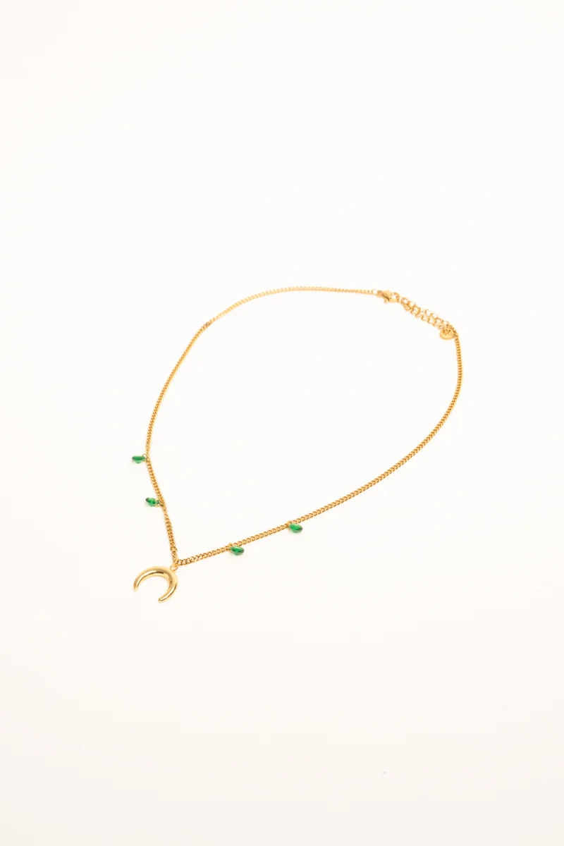 Collana con pendente a mezzaluna oro