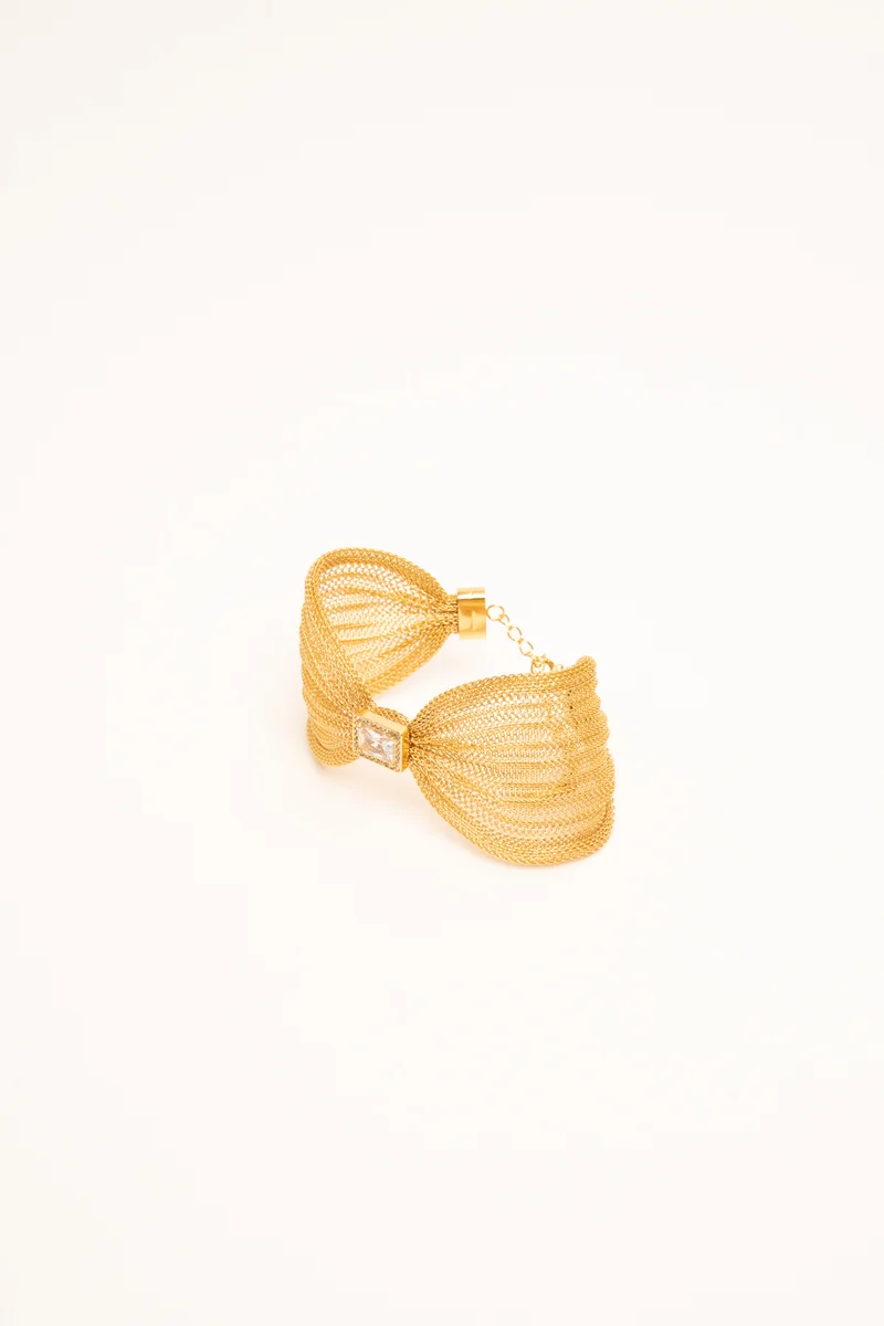Bracciale a fiocco in filigrana oro e bianco