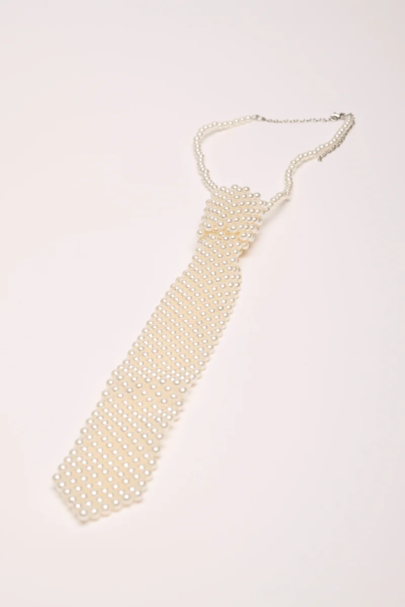 Collana a cravatta con perline