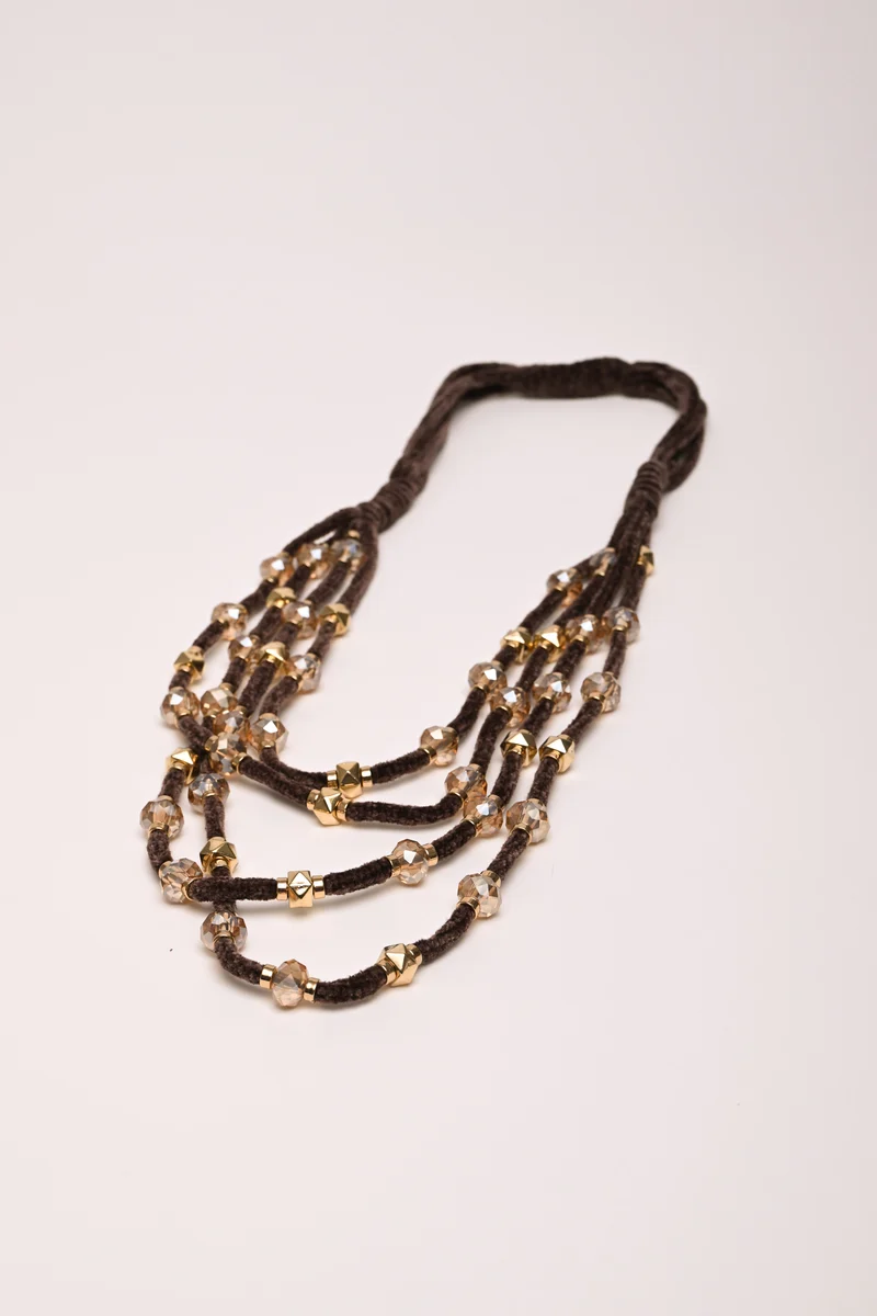 Collana multifili con cristalli