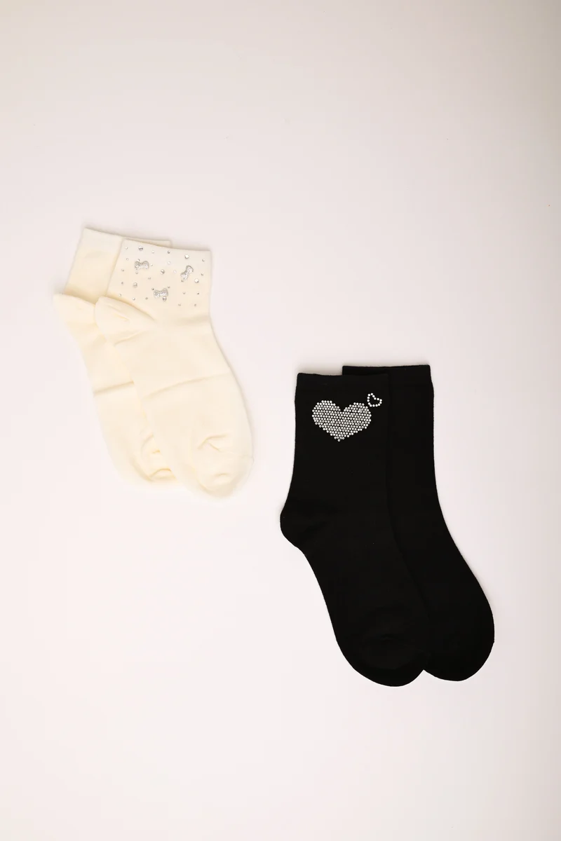 Set di due paia di calzini con strass