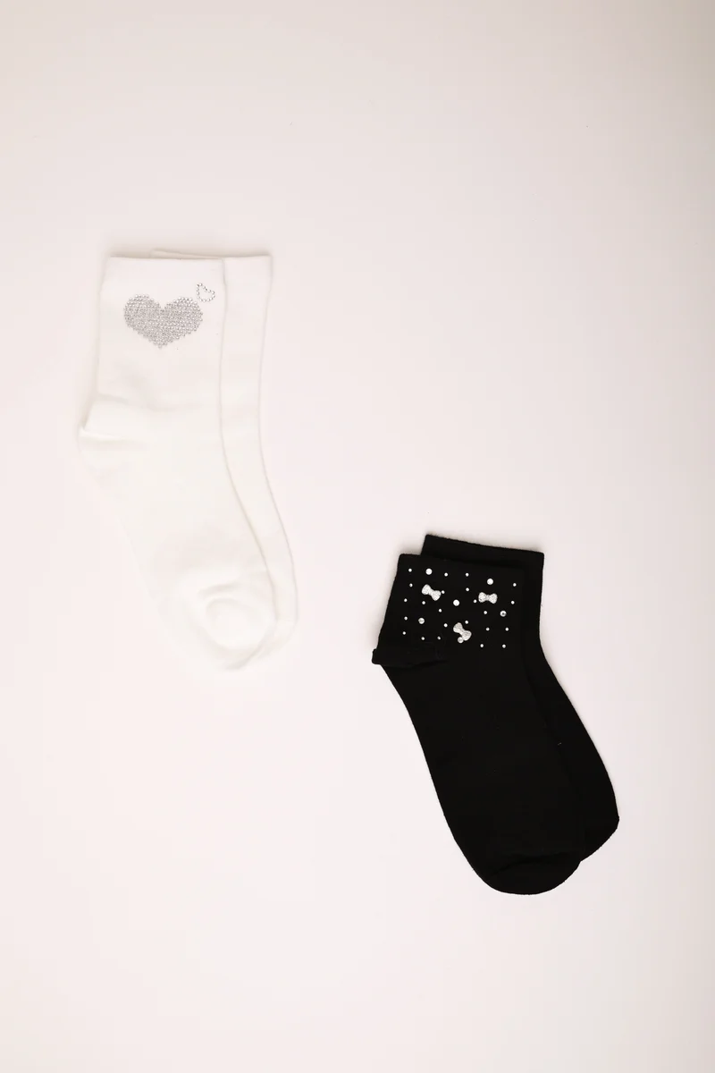Set di due paia di calzini con strass