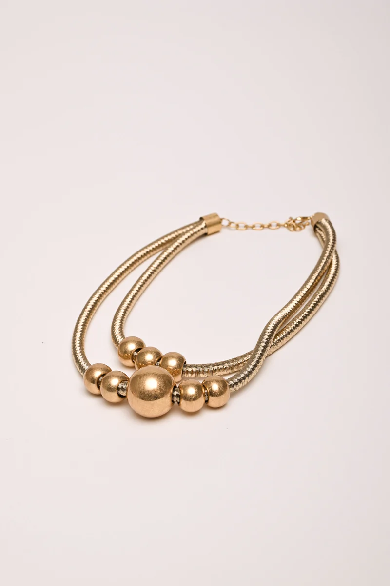 Collana a doppio filo con sfere