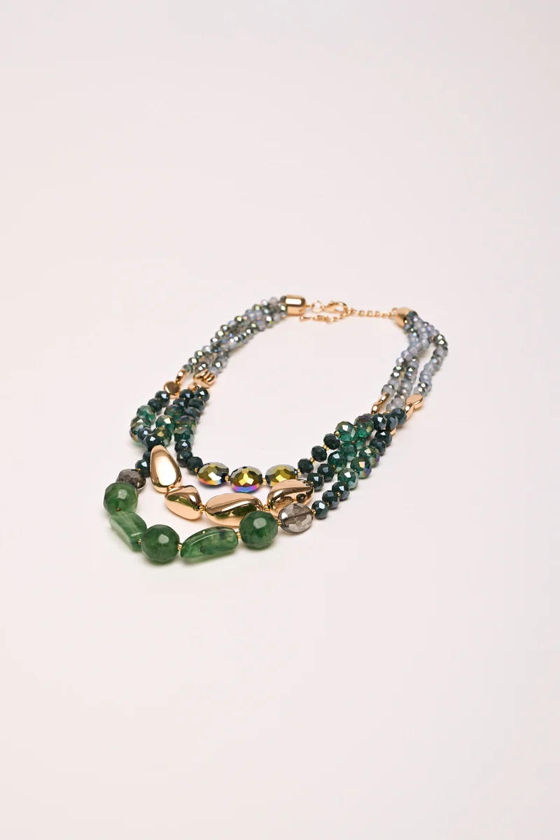 Collana multifili con pietre