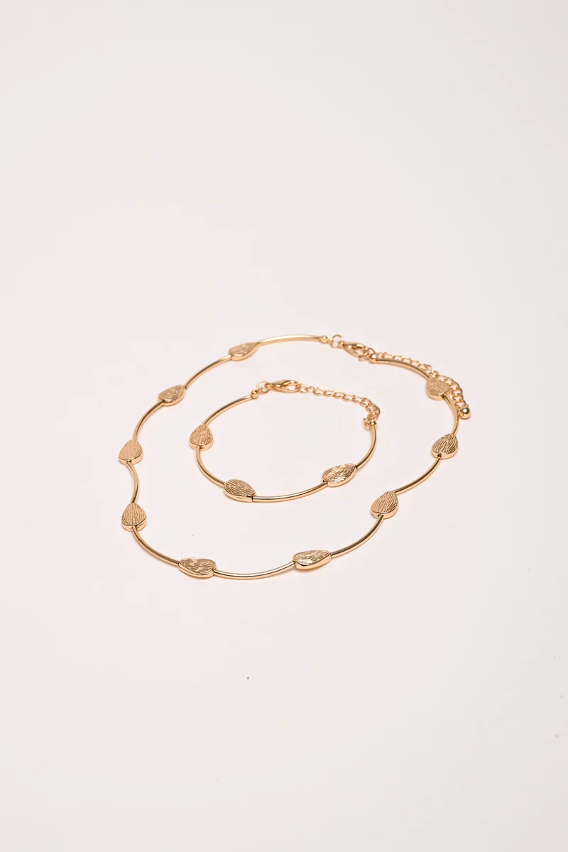 Set collana + bracciale in metallo