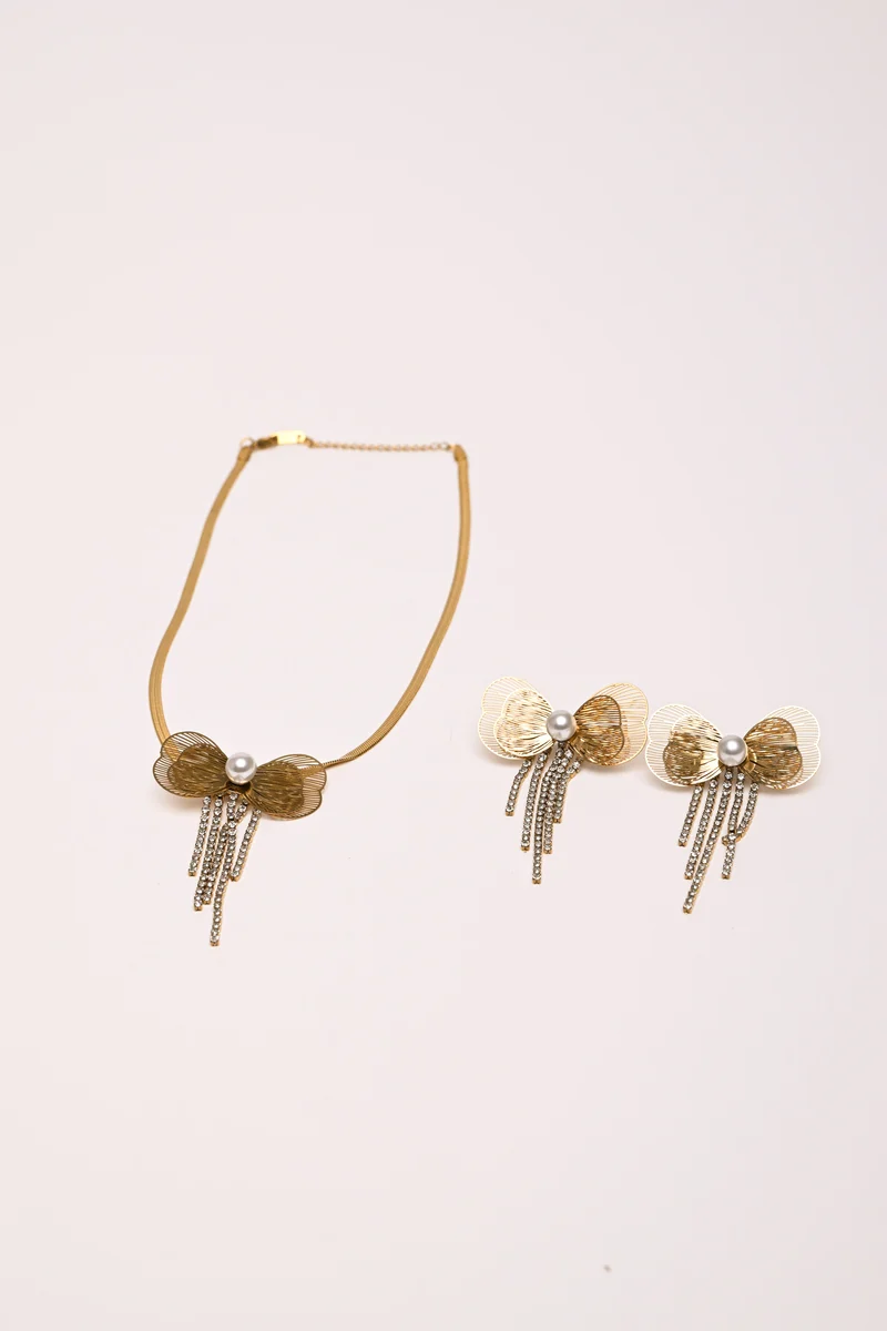 Set collana + orecchini con fiocco