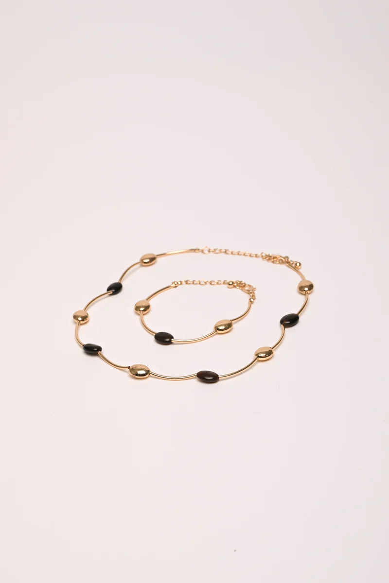 Set collana + bracciale con pietre