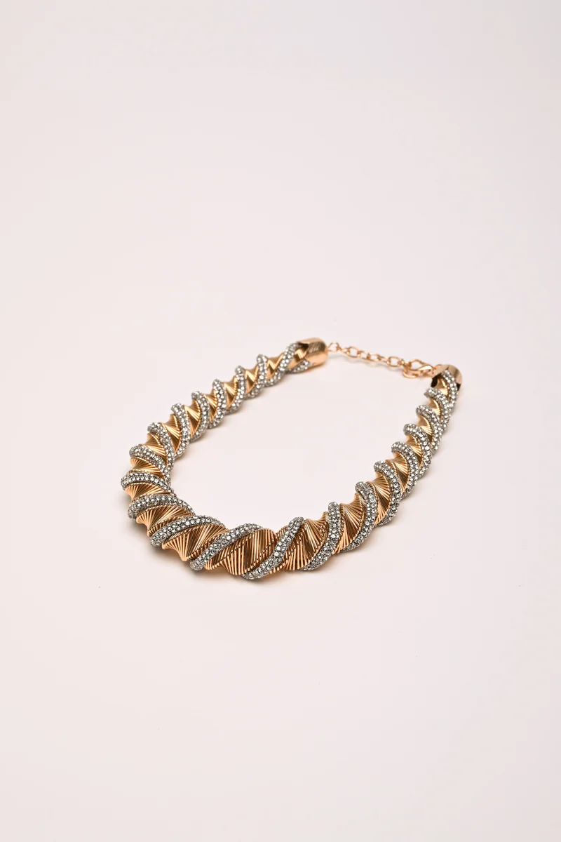 Collana torchon con strass