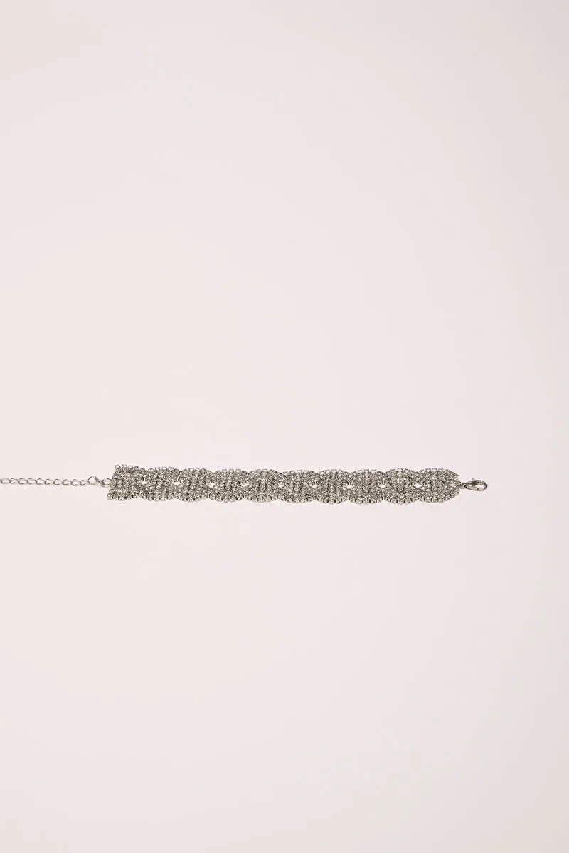 Bracciale ondulato con strass