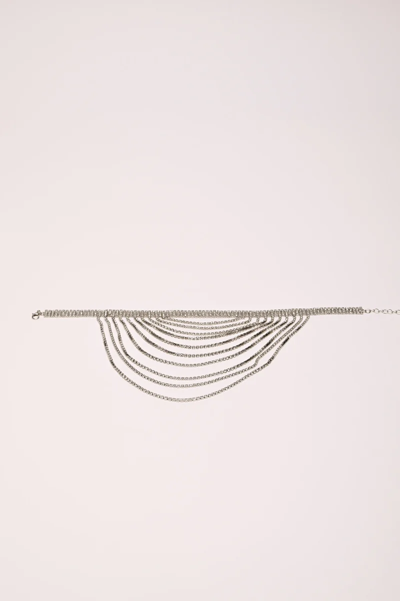 Choker con fili in strass