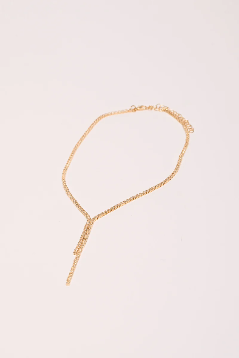 Collana lunga con strass