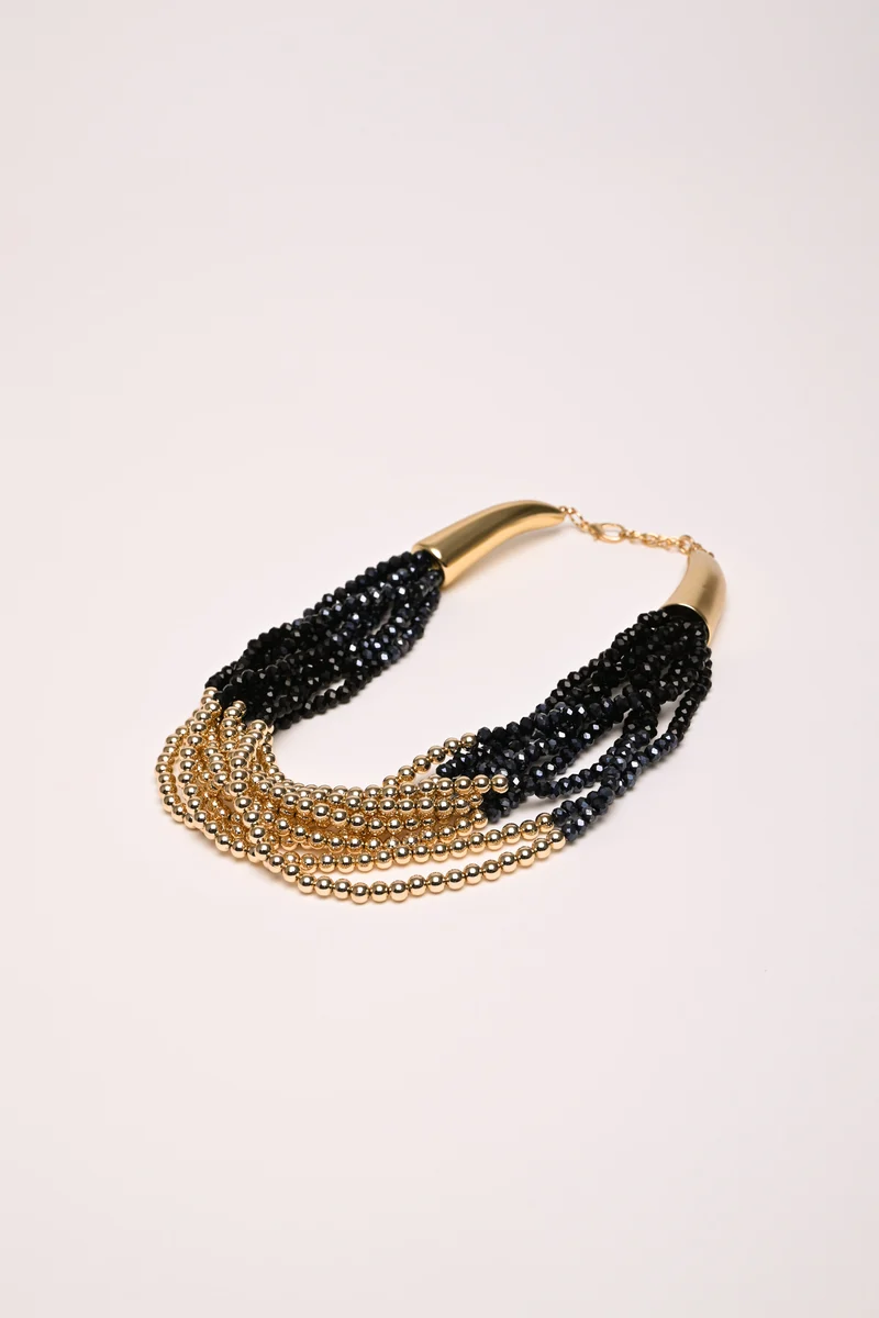 Collana multifili con perline