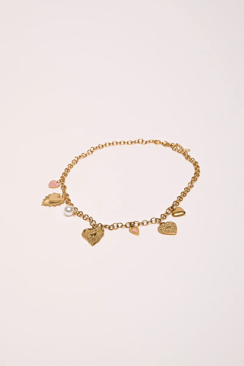 Collana con pendenti a cuore