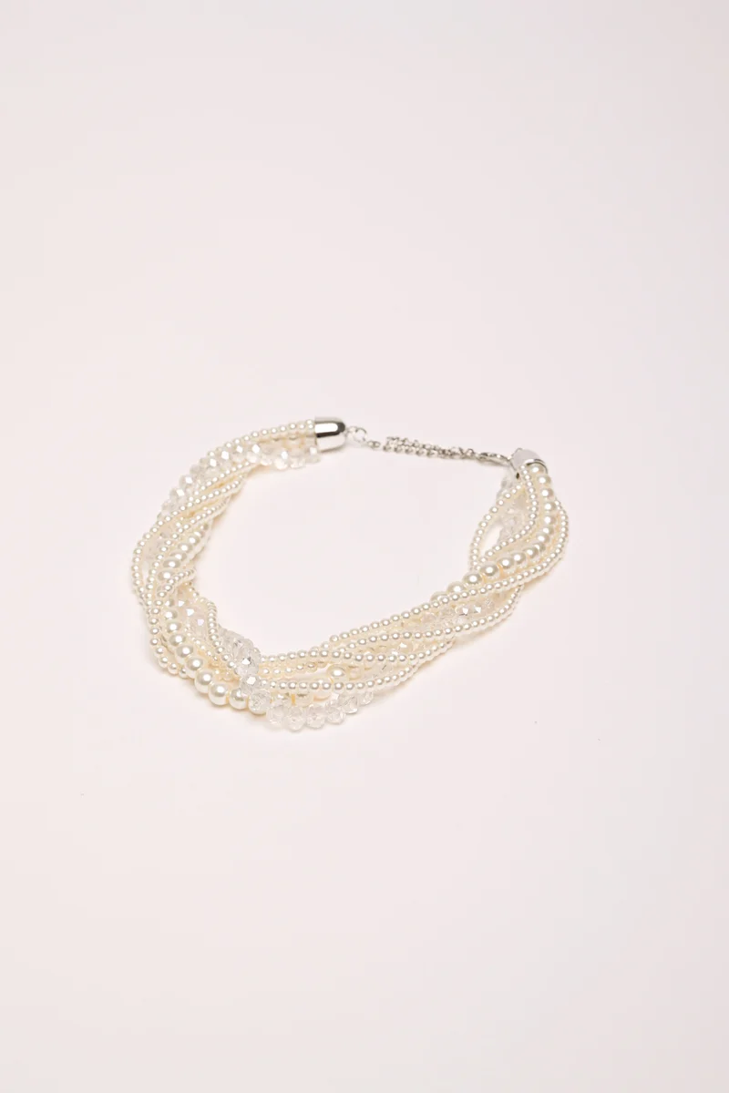 Collana con multifili intrecciati in perline