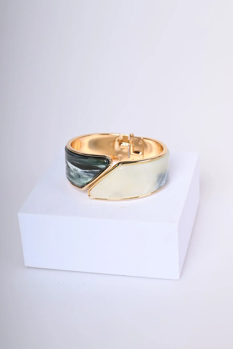 Bracciale rigido effetto marmo