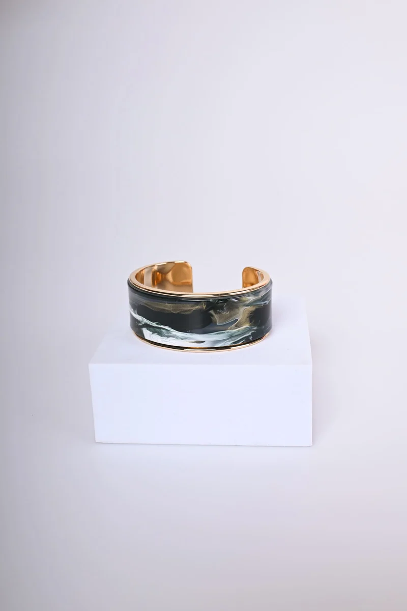 Bracciale rigido effetto marmo