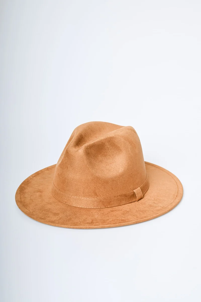 Cappello fedora in faux suede