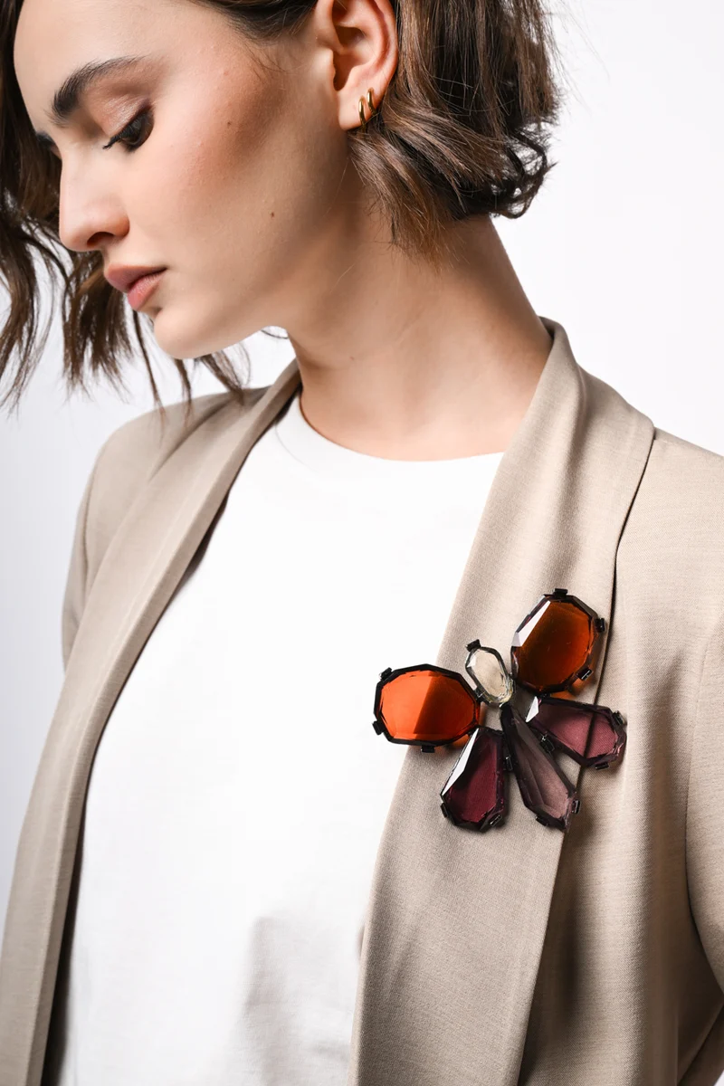 Spilla Libellula in pietre oversize