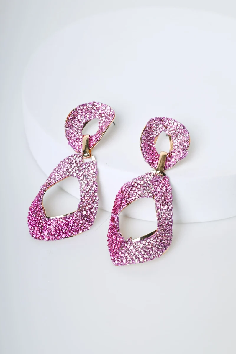 Orecchini geometrici con strass