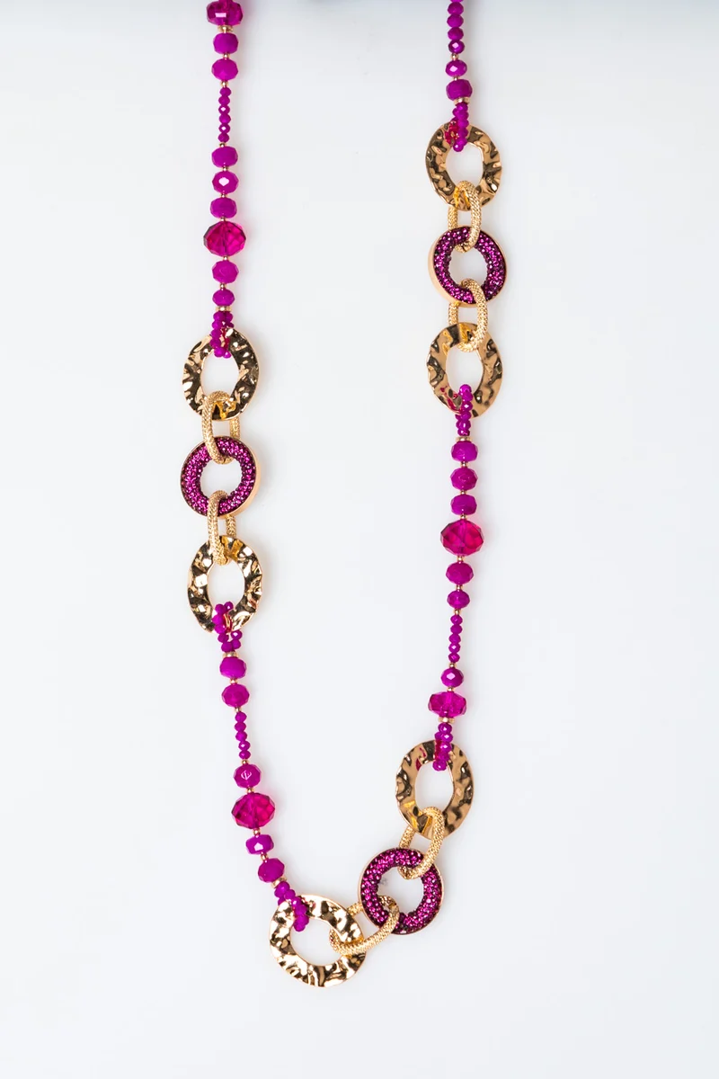 Collana lunga con cerchi