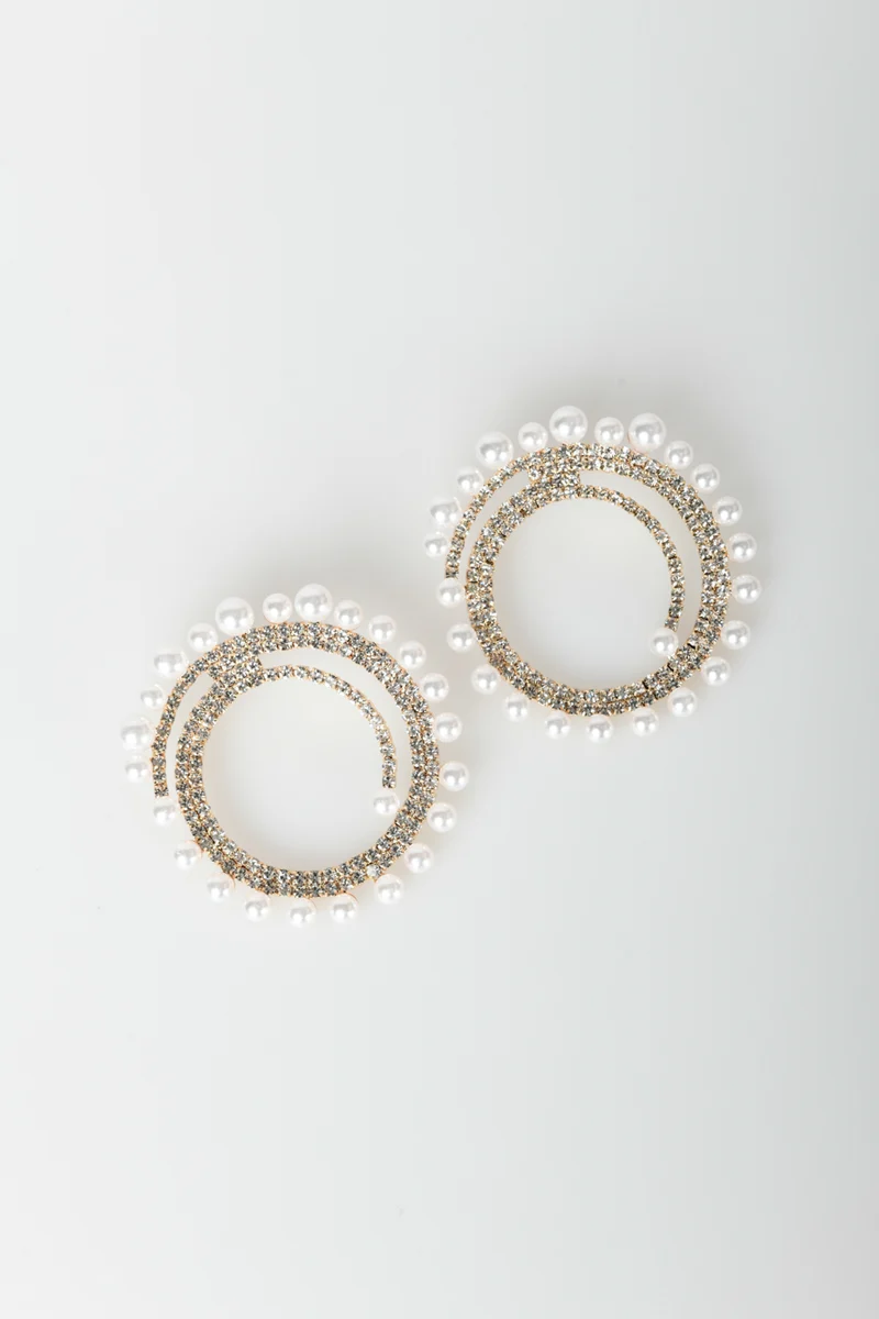 Orecchini a spirale con perle