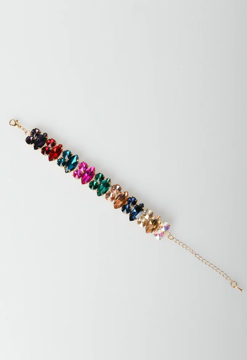 Bracciale con cristalli multicolor