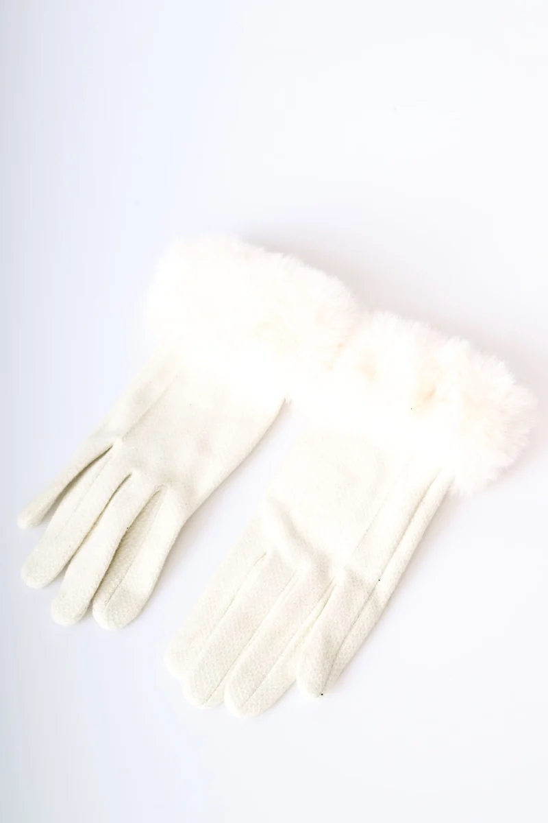 Guanti con polsino in faux fur