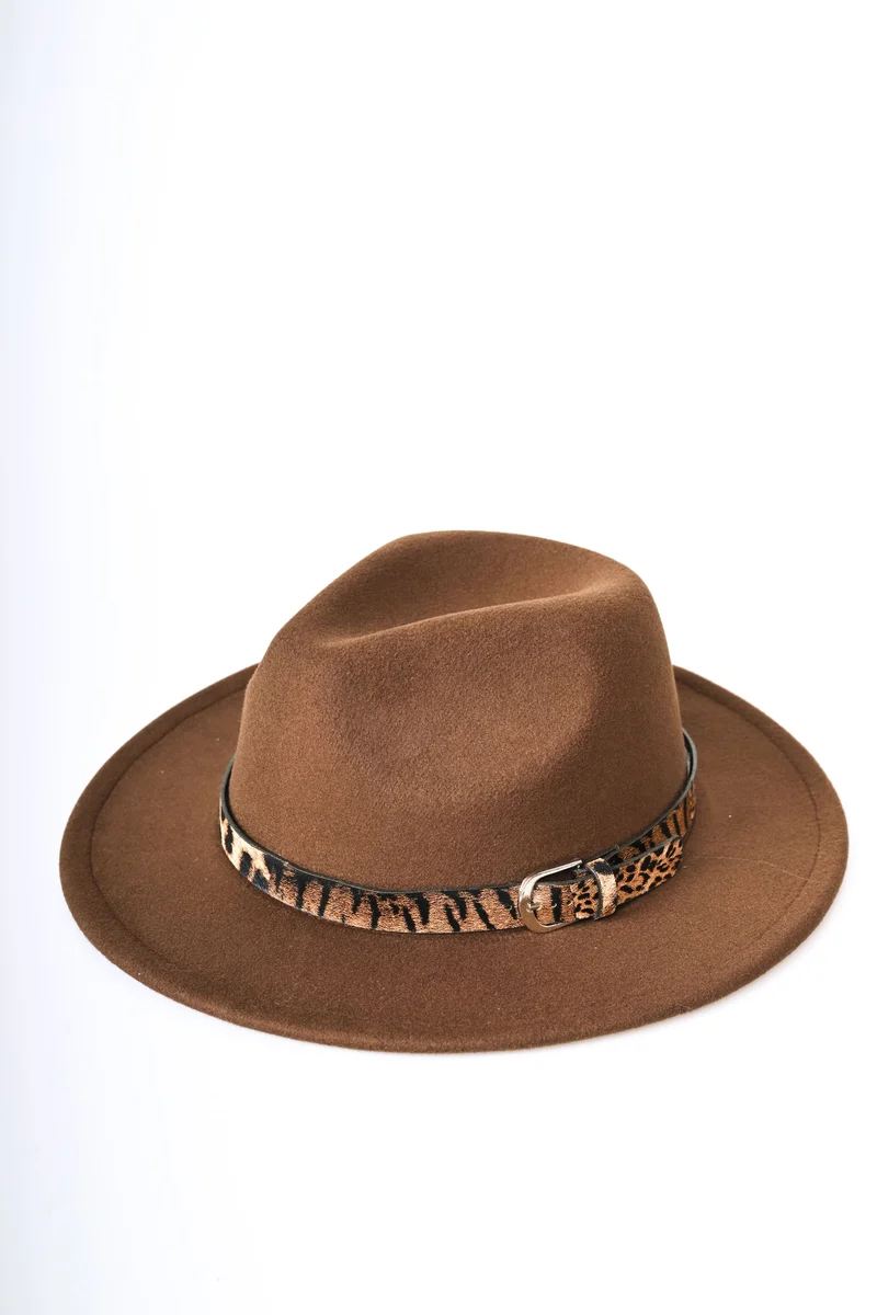 Cappello fedora con cinturino animalier