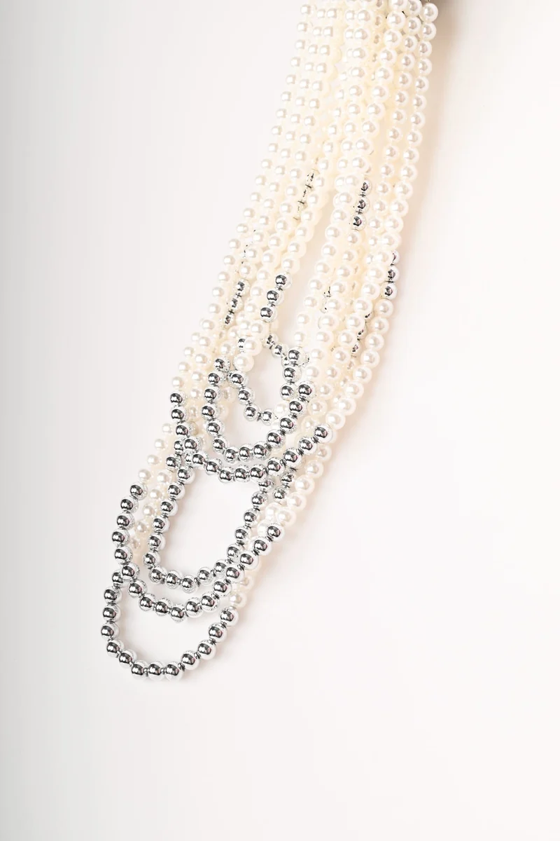 Collana multifili con perline