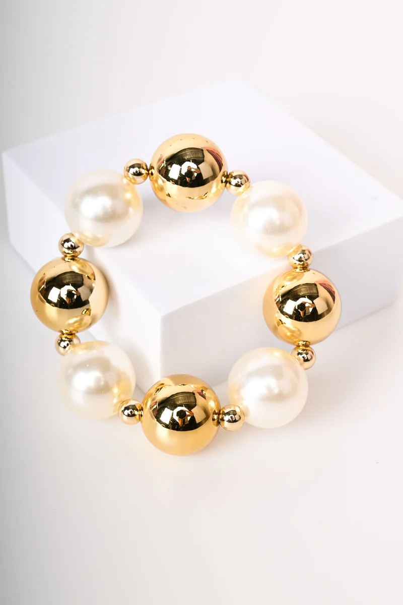 Bracciale con perle e sfere