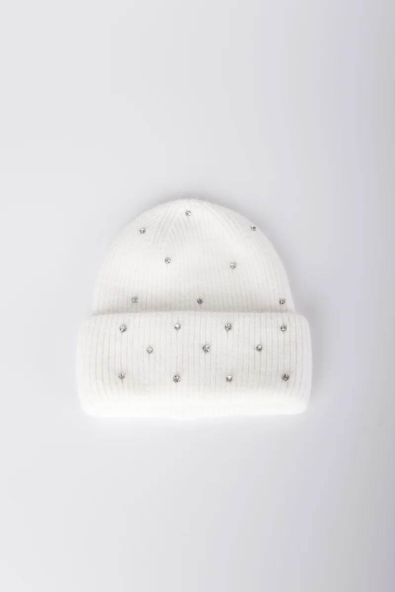 Berretto misto lana con strass