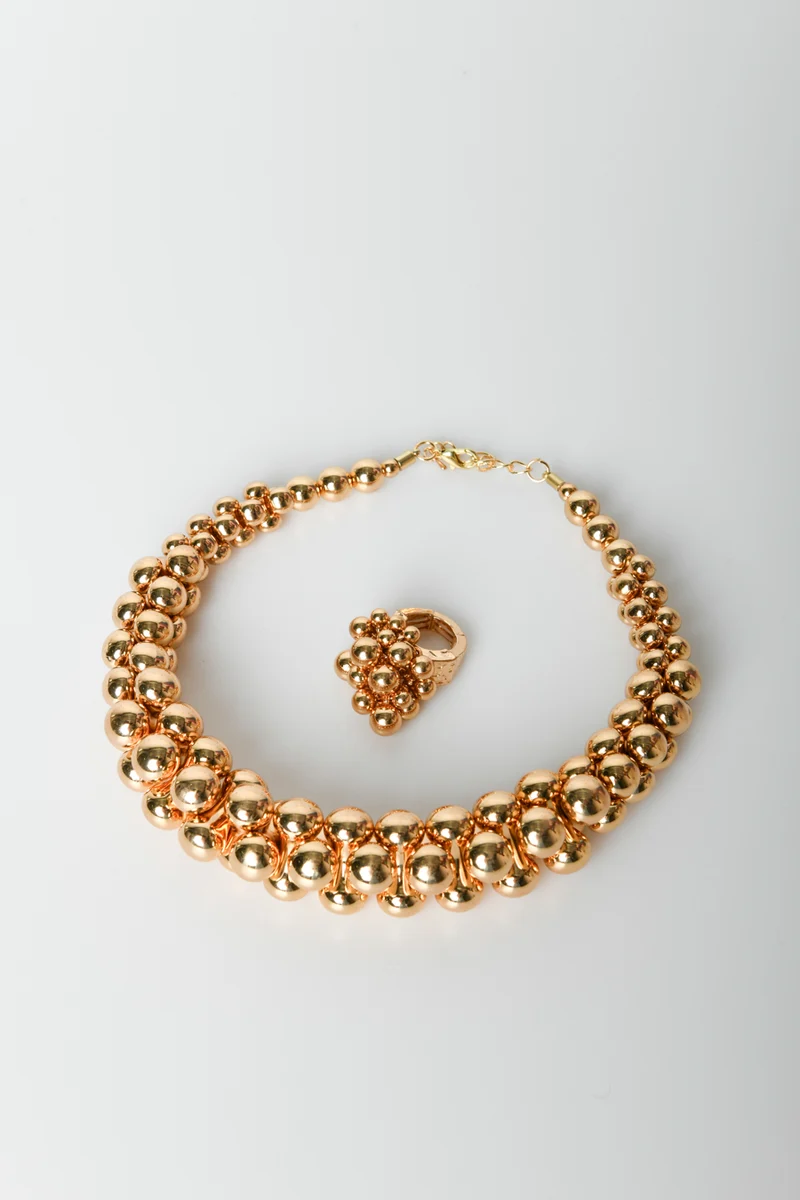 Set collana + anello a perline