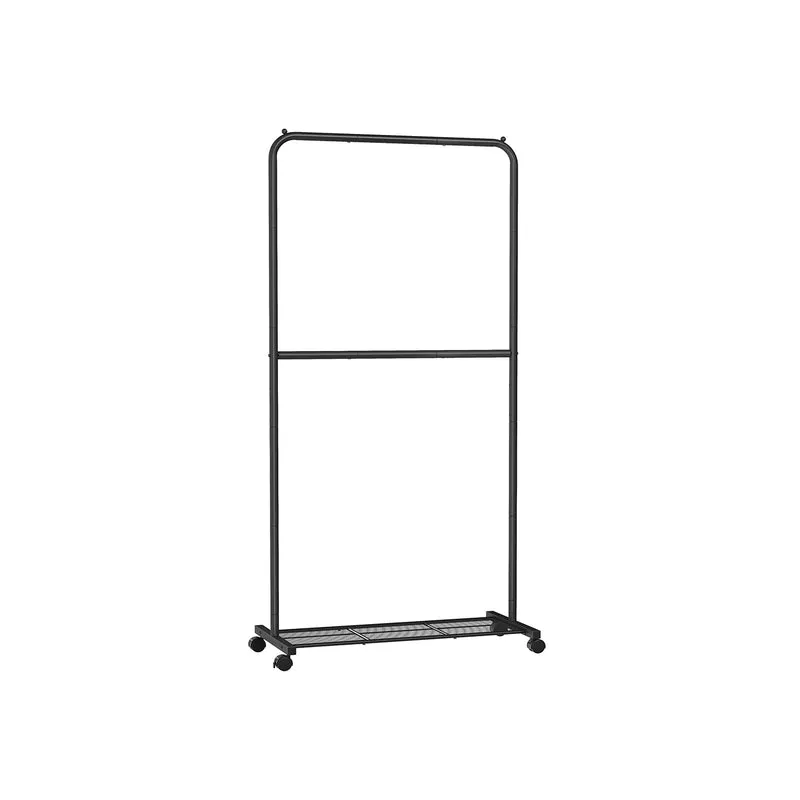 Stand Appendiabiti Doppio con Ruote Nero