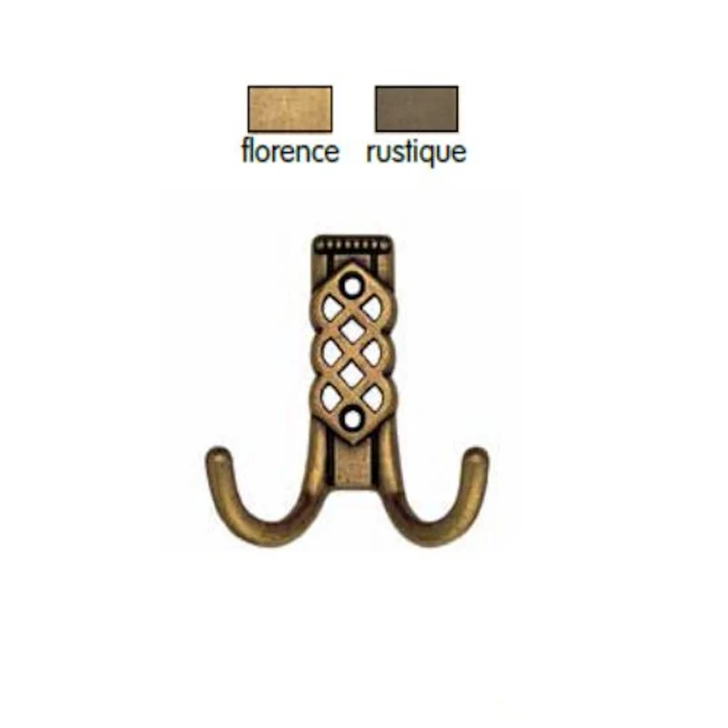 Appendiabiti In Stile Rustico Metal Style Doppio Gancio 80x81h