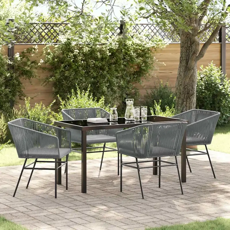 Set da Pranzo per Giardino 5 pz Grigio 3380934