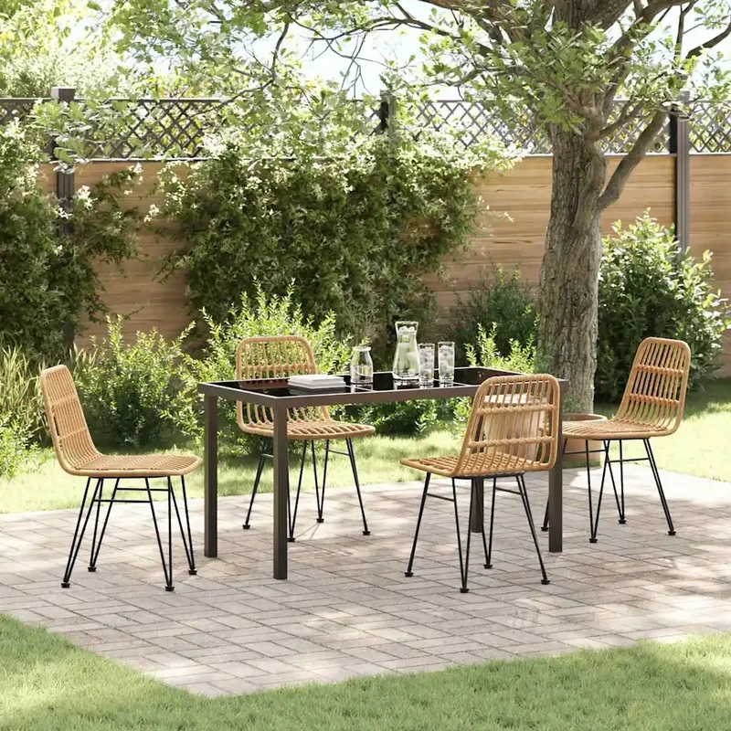 Set da Pranzo per Giardino 5 pz Marrone 3379193