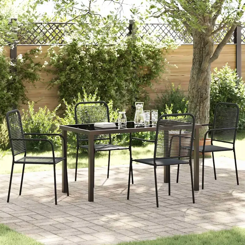 Set da Pranzo per Giardino 5 pz Nero 3379158
