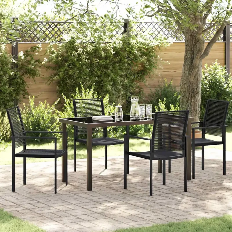 Set da Pranzo per Giardino 5 pz Nero 3379165