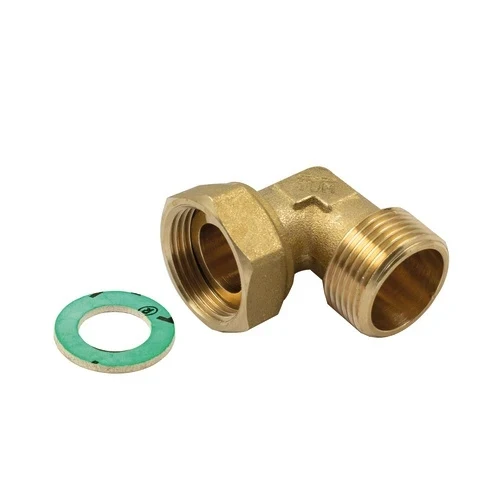 Raccordo curvo m-f con girello e guarnizione piana 3/4x1