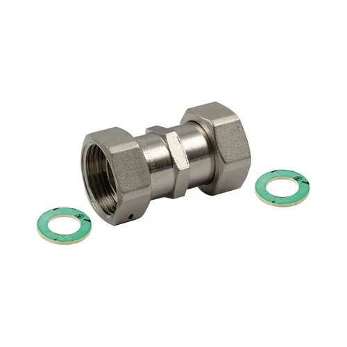 Raccordo diritto ff con girello e guarnizione piana 1/2 x 1/2