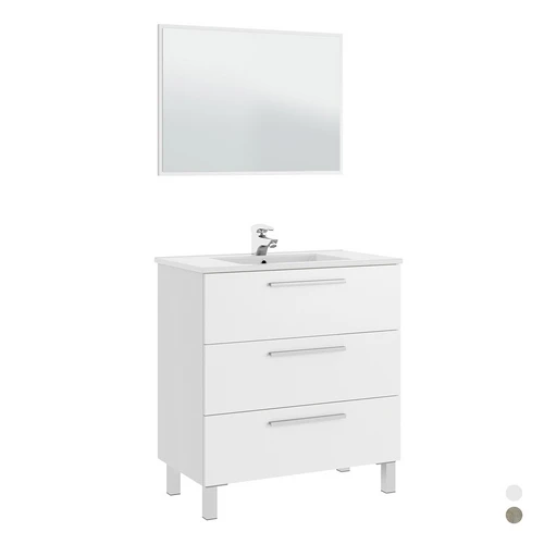 Mobile bagno athena 3 cassetti da montare cm 86 x 80 x 45 rovere alaska