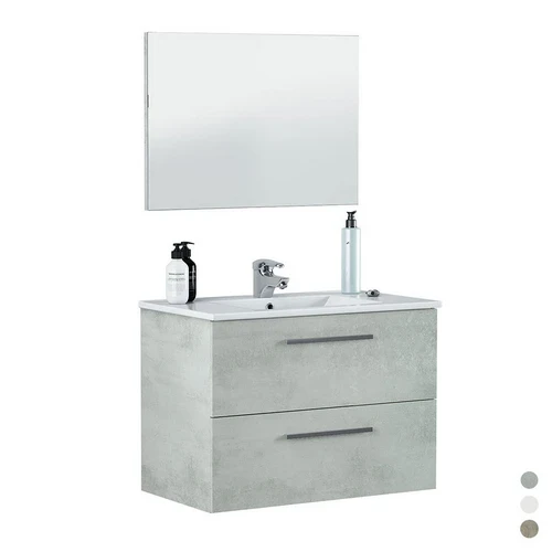 Mobile bagno sospeso aruba da montare cm 57 x 80 x 45 cemento